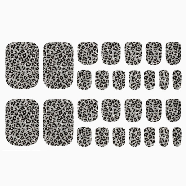 Shimmering Snow Leopard (Glitter Pedicure)
